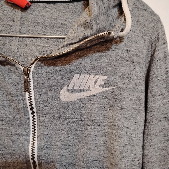 Nike Kids Gray Zip-Up Natural Soft Cotton & Polyester Hoodie S - Picture 4 of 9